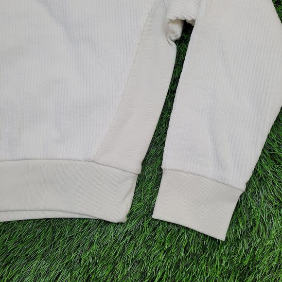Champion Cropped Sweater Womens Large 21x18 Ivory Ribbed - Picture 15 of 16